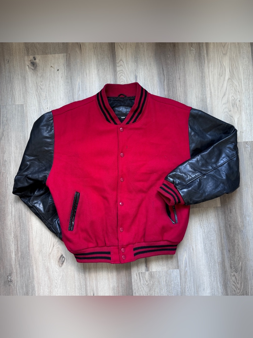 Vintage Gap Red & Black Varsity Jacket - Men's Classic Letterman Coat